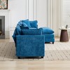 Modern Sectional Sofa Upholstered Cloud Sofa with Comfy Double Layer Upholstered Seat Cushion, Green/Black/Blue/Beige - ModernLuxe - 3 of 4