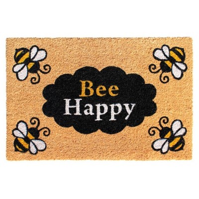 2' x 3' Tufted Bee Happy Doormat Natural - Raj