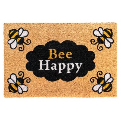 2' x 3' Tufted Bee Happy Doormat Natural - Raj