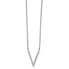 Chisel Stainless Steel with Preciosa Crystal V Pendant on a 16.5" Cable Chain Necklace with a 1.25" Ext. - 2 of 2