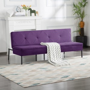 DOMETOUR  Convertible Futon Sofa Bed, Adjustable Back Upholstered Sleeper for Living Room Bedroom Furniture - 1 of 4