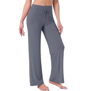 INSPIRE CHIC Womens Pajama Pants Wide Leg Casual Lounge Yoga Drawstring Bottoms - 1 of 4