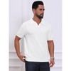 INSPIRE CHIC Men's Textured Knit V Neck Short Sleeve Casual Golf Polo Shirt - 4 of 4