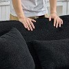 VASIP 97 inch Black Teddy Velvet Sofa, suitable for living rooms, bedrooms, reception rooms, offices, apartments, and other living spaces. - 4 of 4