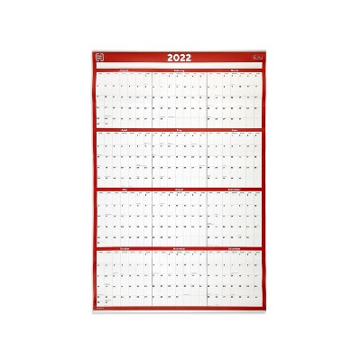 TRU RED 2022 36" x 24" Wall Calendar Red/Black/White TR53999-22