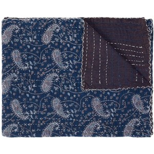 Taj Hotel Kantha Cotton Throw | 50"x70" | D - 1 of 4