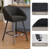 Lyngins Bar Stools Set of 2 with Curved Backrest,Upholstered Kitchen Chairs with Adjustable Pads,Teddy Counter Stools for Kitchen Island,Pub - 4 of 4