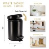 Evideco French Home Goods Soft Close Lid Round Metal Bath Floor Step Trash Can Waste Bin 3-liters-0.8-gal - image 3 of 4