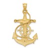 Black Bow Jewelry 14K Two-Tone Gold 3D Mariner Crucifix Cross Pendant, 21 x 34mm - 3 of 4