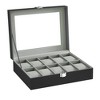 SONGMICS Watch Box, 10-Slot Watch Case with Large Glass Lid, Removable Watch Pillows, Watch Box Organizer, Father's Day Gifts - 2 of 4