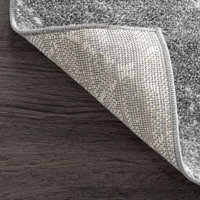 Handmade Dark Grey Geometric 6' Square Synthetic Area Rug