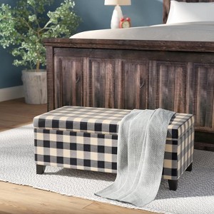 NicBex Velvet Storage Ottoman Bench,Upholstered Storage Ottoman with Firm Turned Wood Legs,Modern Storage Bench for Living Room,Bedroom - 1 of 4
