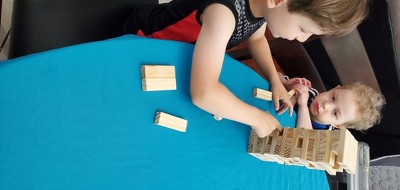 We Games Wood Block Stacking Party Game That Tumbles Down When You Play -  Includes 12 In. Wooden Box And Die : Target