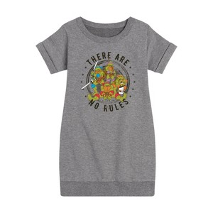 - Teenage Mutant Ninja Turtles - Leo and Brothers There Are No Rules Graphic Short Sleeve Fleece Dress - 1 of 4