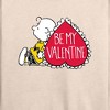 Women's - Peanuts - Be My Valentine Lightweight French Terry Wide Neck Long Sleeve Shirt - 2 of 4