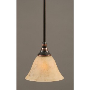 Toltec Lighting Any 1 - Light Pendant in  Black Copper with 7" Italian Marble Shade - 1 of 1