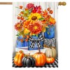 Autumn Mason Jars Floral House Flag Fall Pumpkins Rustic 28" x 40" Briarwood Lane - 2 of 4