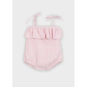 Baby GIrl Gingham Ruffle Romper - Minhon - 1 of 2
