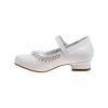 Josmo Girls' Dress Shoes - White Flower Mary Jane Shoe with Low Heels for Wedding Party (Little Kid) - 3 of 4