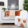 TopComfy Support Pillow Geometric Embroidered Cotton Throw Pillow for Modern Accent Decor, Orange, 17"*17"*10" - 2 of 4