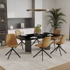 LeisureMod Markley Modern Leather Swival Dining Chair With Metal Legs - 3 of 4