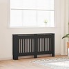 vidaXL Radiator Cover, Slatted Design Heater Cover Cabinet with Top Storage Shelf, Hide Cluttered Pipes, MDF, 59.8''x7.5''x32.1'', Black - 2 of 4