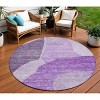 Eggplant Purple And Lilac Abstract Washable Indoor Outdoor Area Rug - 2 of 4