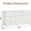 Modern 7 Dresser for Bedroom, 47.2" Wide Dresser with Storage, Wooden Closet Dressers Chest of Drawers Freestanding, White - 2 of 4