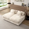 74.8" Modern Corduroy Upholstered Twins Sleeper Sectional Sofas, Sleeper Sofa Bed & Daybed - 2 of 4