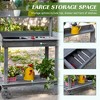36" Wooden Potting Bench Work Table with 2 Removable Wheels, Garden Workstation with Removable Sink, Drawer & Large Storage Spaces - 4 of 4