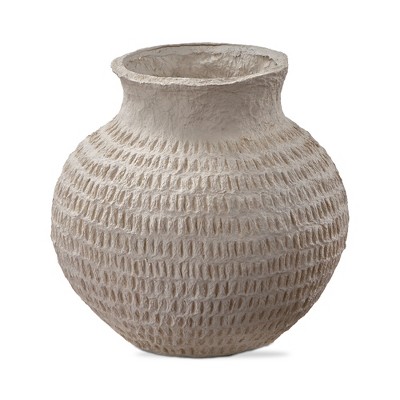 TAG Paper Mache Gray Decorative Indoor Vase, 6.0L x 6.0W x 5.5H inches