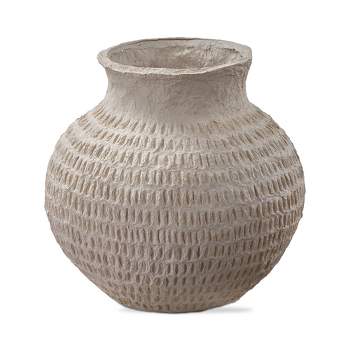 TAG Paper Mache Gray Decorative Indoor Vase, 6.0L x 6.0W x 5.5H inches