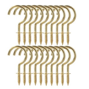 Unique Bargains Home Office Hanging Plants Ceiling Metal Screw-in Hanger Cup Hooks 20 Pcs - 1 of 3