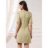 INSPIRE CHIC Women's Short Sleeve Scoop Neck A-Line Business Casual Work A-Line Mini Dresses - 3 of 4