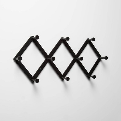 Black metal coat online hook rack