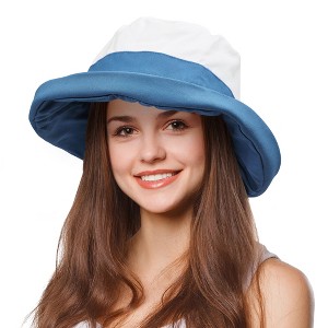 Tirrinia Cotton Bucket Hats for Women, UPF 50+ Sun Protection Cap for Garden, Beach, Travel and Outdoor, Garden Party, Gift for Monther's Day - 1 of 4