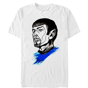 Men's Star Trek Commander Spock Paint Streak Portrait T-Shirt - 1 of 4