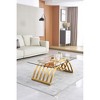 47" Modern Stainless Steel Coffee Table with Tempered Glass Shelves for Living Room and Home Office - 4 of 4