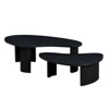 Munora 2-Piece Modern Irregular Shape Coffee Table Set, Easy Assembly Nesting Tables for Living Room, End Side Tables for Office, Black - 3 of 4