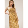 August Sky Women's Smocked Faux Tie Strap Sea Print Midi Dress - 4 of 4