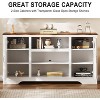 65'' Tall Farmhouse TV Stand with LED Light, TV Cabinet with 2 Barn Doors, 3 Open Storage Shelves Entertainment Center, Media Console Table for - 3 of 4