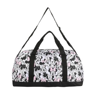 Disney Minnie Mouse All-Over Print White 21” Packable Duffel - 1 of 4