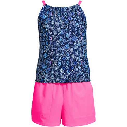 Lands End Kids Chlorine Resistant Tankini Top Woven Short Set Target