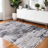Gray Ivory and Taupe Abstract Power Loom Worn Faded Area Rug - 2 of 4