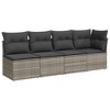 vidaXL 11 Piece Patio Sofa Set with Cushions - Gray Poly Rattan - 4 of 4