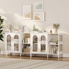 39.4" Modern Sideboard Cabinet with Storage, Wooden Frame, Glass Paneled Doors, Dual Gold Metal Handles - 3 of 4