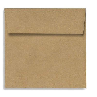 LUX 70 lb 4" x 4" Peel & Press Square Envelopes Grocery Bag Brown 8504-GB-250