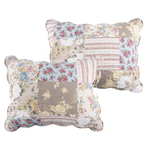 Greenland Home Fashions French Country Quilted Pillow Sham with Vintage Floral - 1 of 4