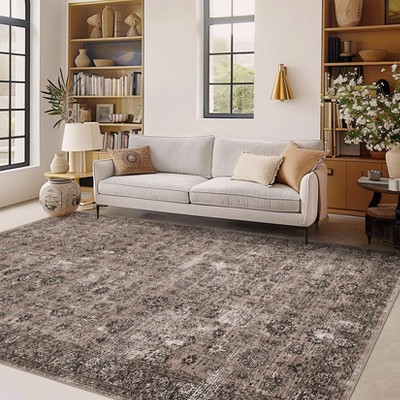Machine Washable Non-Slip Rubberback Runner Modern Abstract Geometric Print Carpet Traditional Area Rug for Hallway,Bedroom,Living Room