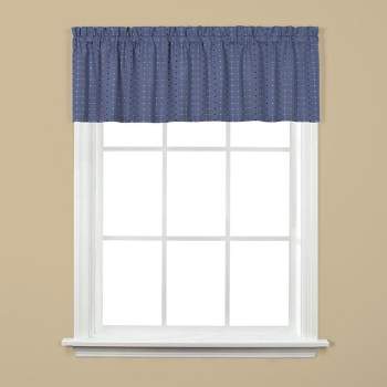 Hopscotch Collection Window Tiers & Valance in Denim Blue by Saturday Knight Ltd